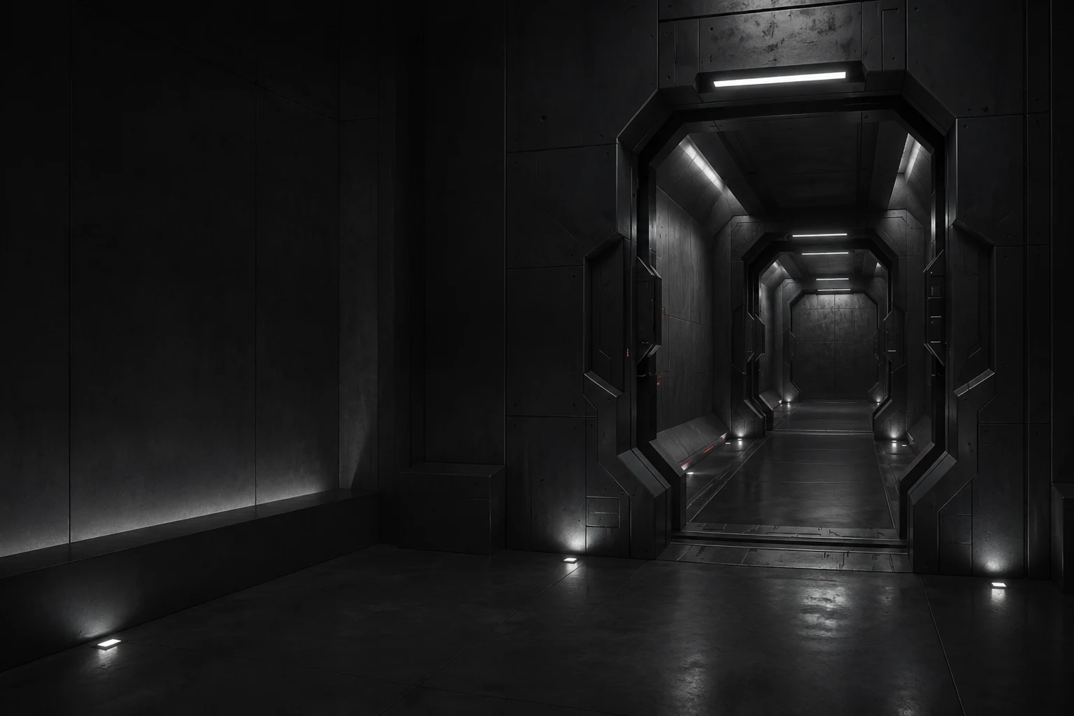 Ronin Prime's illuminated industrial analytics corridor